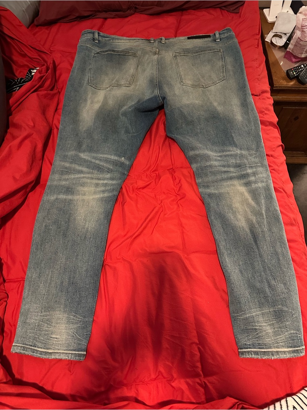 Distressed Light Blue Men’s Ripped Jeans - Picture 6 of 14